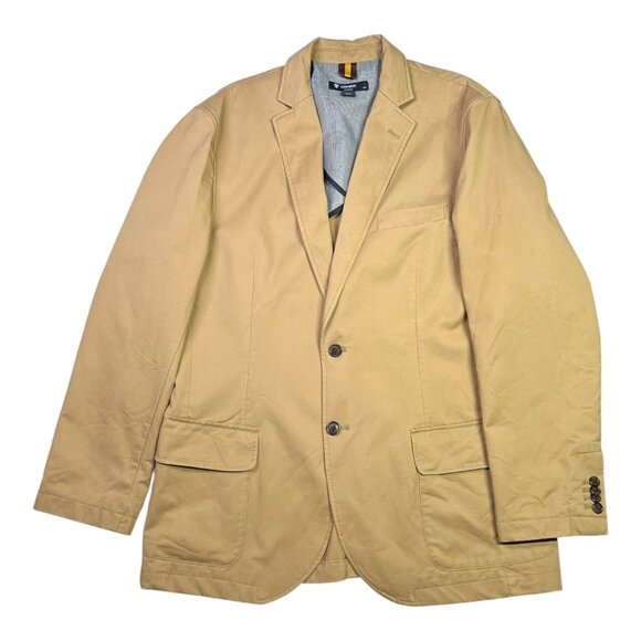 Cremieux Classics Size L Tan Twill Blazer Jacket Cotton - Picture 1 of 13
